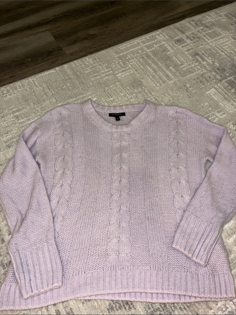Banana Republic Lilac Cable-Knit Crewneck Sweater